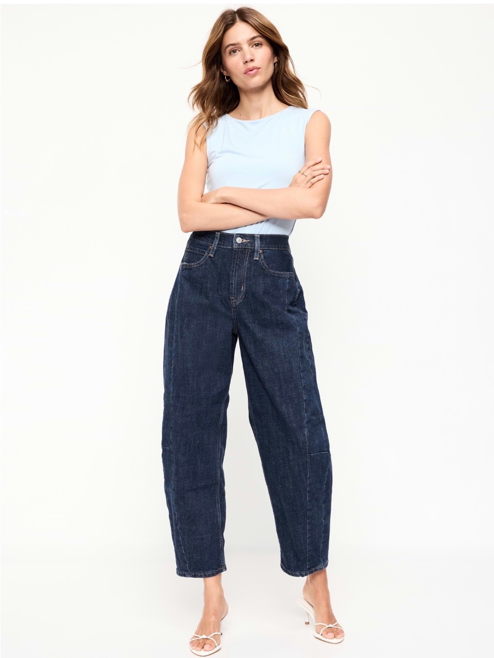 Old Navy High Waisted Barrel Ankle Jeans